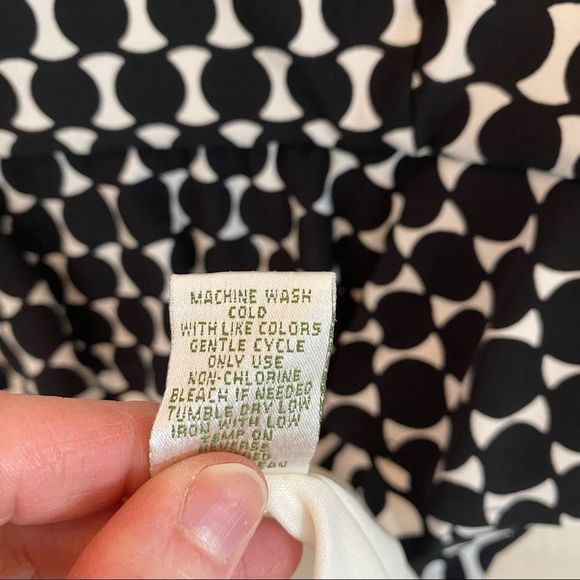 Donna Morgan black and cream peplum waist dress size 8 fully lined - Picture 7 of 9